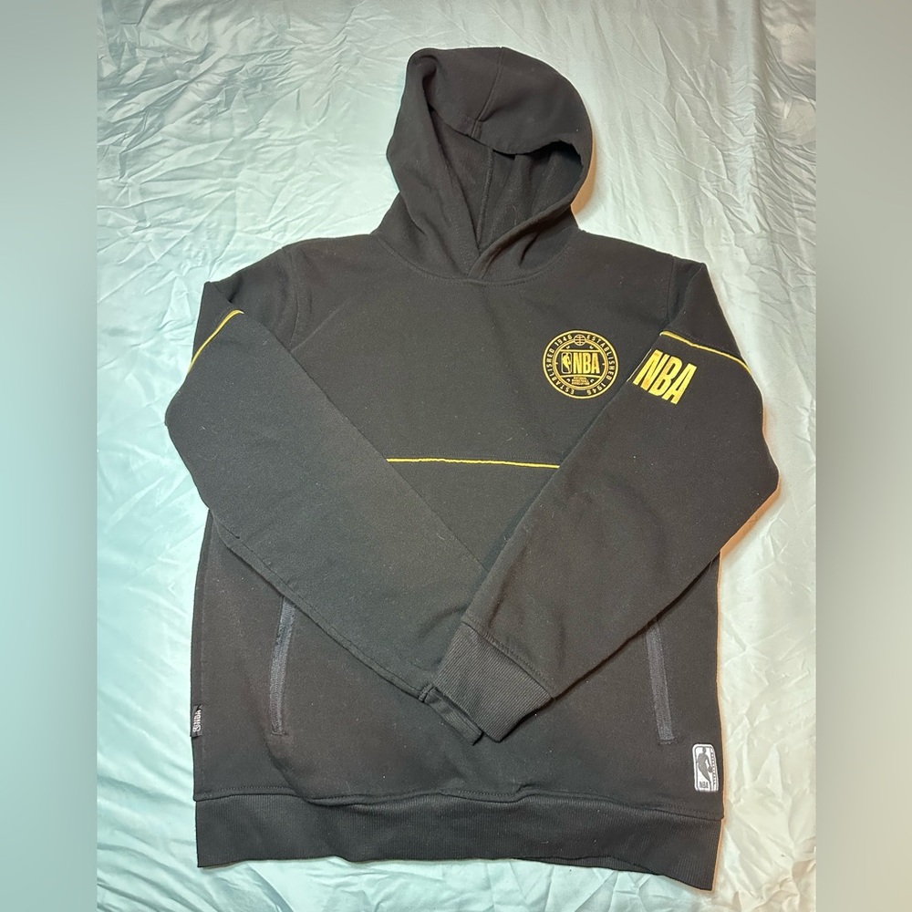 NBA Men's Black Hoodie with Gold Accents